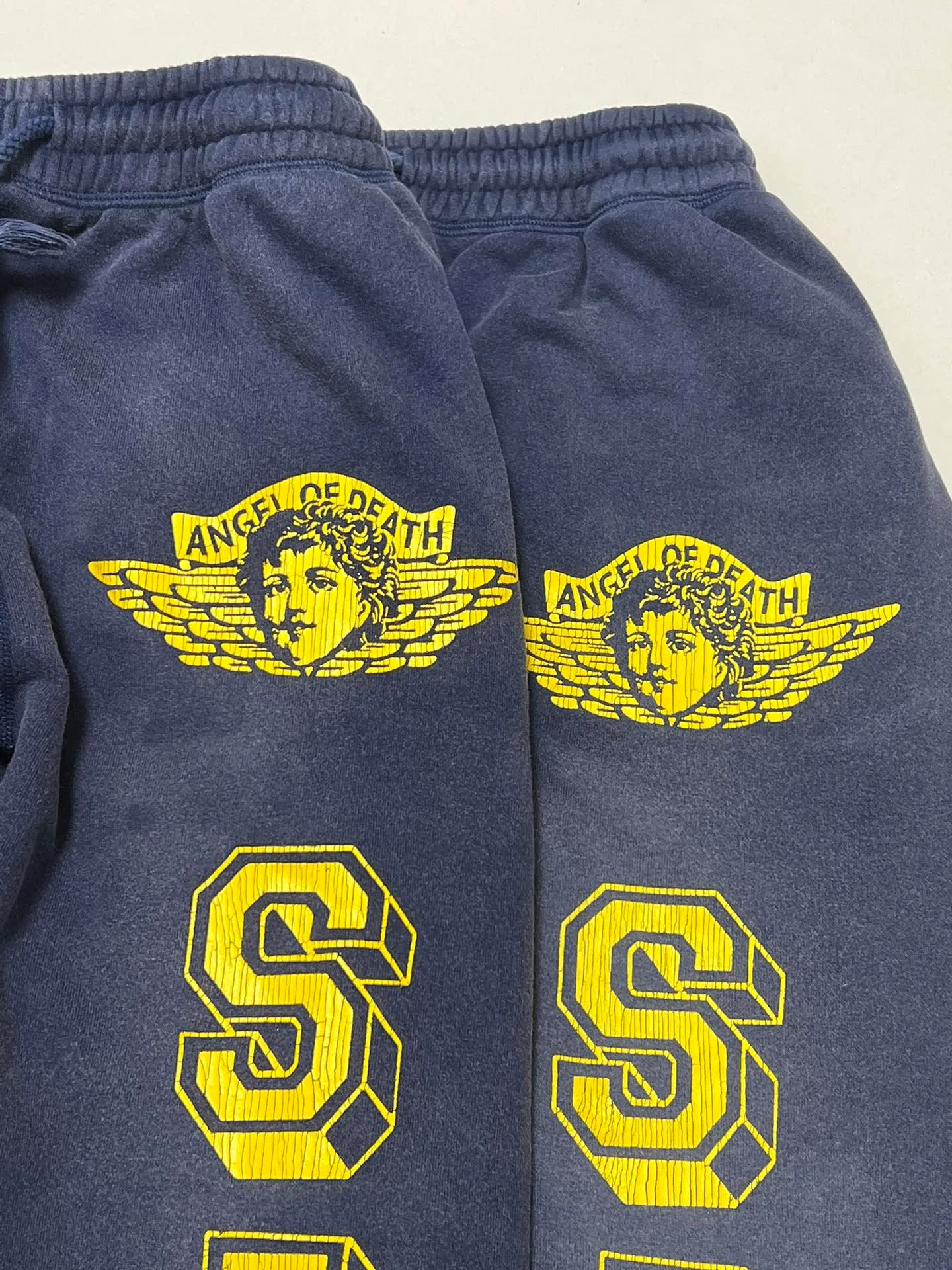 Zp vs proofing SAINT M×××××× ANGEL SWEATER PANTS/NAVY Angel Reborn Blue Sweatpants Washed Blue S-XL